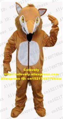 Smart Brown Fox Lowrie Vixen Wolf Coyote Mascot Costume Adult Size With White Leaf Shape Ears Cone Nose No.5323 Free Sh | Тематическая