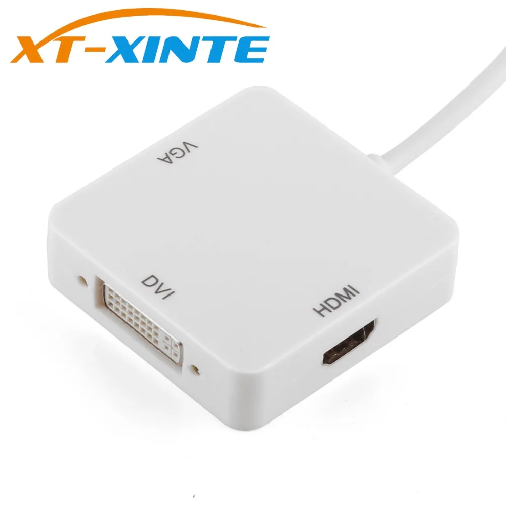 Адаптер переходник Mini 3 в 1 DP Thunderbolt to DVI D VGA HDMI кабель DisplayPort 20pin Male Port Для iMac Mac Pro Air