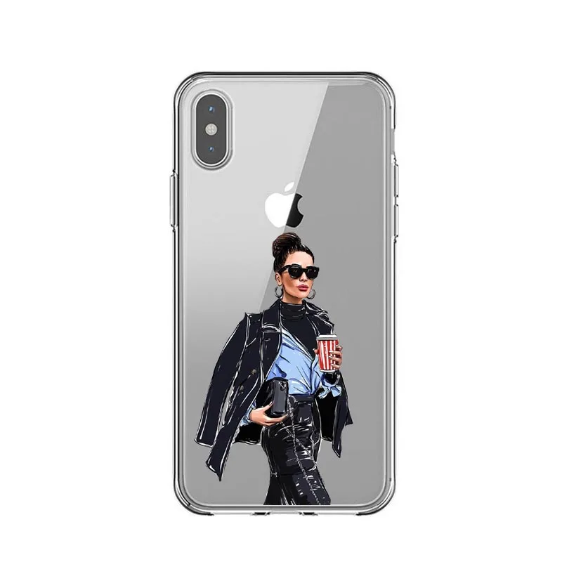 VOGUE queen Princess Girl Female boss coffee Мягкий силиконовый чехол для телефона для iPhone 11 Pro Max 5S SE 6 6s 7 8 Plus X XS XR XS MAX