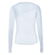 Женские однотонные топы с длинными рукавами, сетка быстросохнущая эластичная футболка для спортзала, йоги