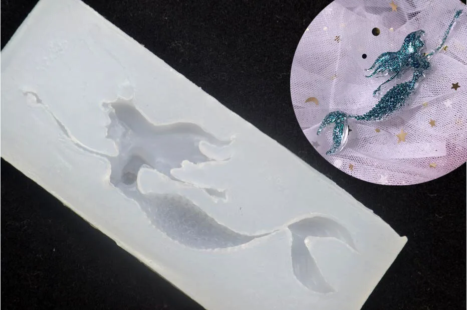 

3D Silicone Mermaid Mold Tools epoxy resin mold for jewelry pendants necklace Moulds Decorating Tools diy handmade