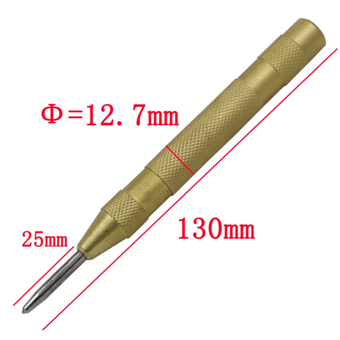 

Woodwork Tool Drill Bit 5 Inch Automatic Center Pin Punch Spring Loaded Marking Starting Holes Tool Wood Press Dent Marker