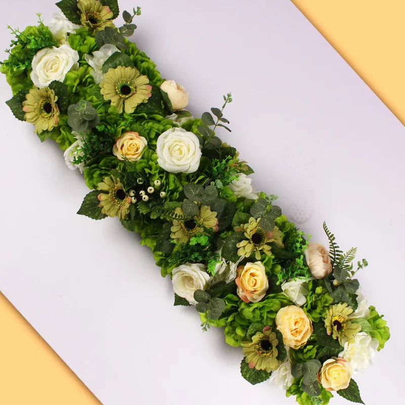 Flone Artificial Silk Fake Flowers 100cm Wedding Rose Flowers Row Wedding Scene Layout Flower Road Wall Arch Door Decoration (20)