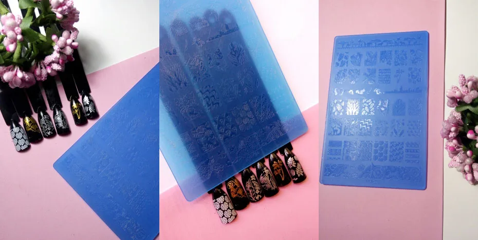 Kimcci 14,5*9,5 см XY-K серии пластины для штамповки ногтей Пластиковые кружевные цветочные шаблоны для маникюра трафареты салонные инструменты для маникюра