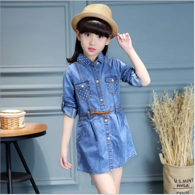 Ropa de otoño niño vestido de manga larga para niñas