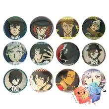 Badge de dessin animé Bungo, chiens errants, 50mm Broches de Badge Atsushi Nakajima Dazai Osamu Kyusaku Yumeno Sakaguchi Ango