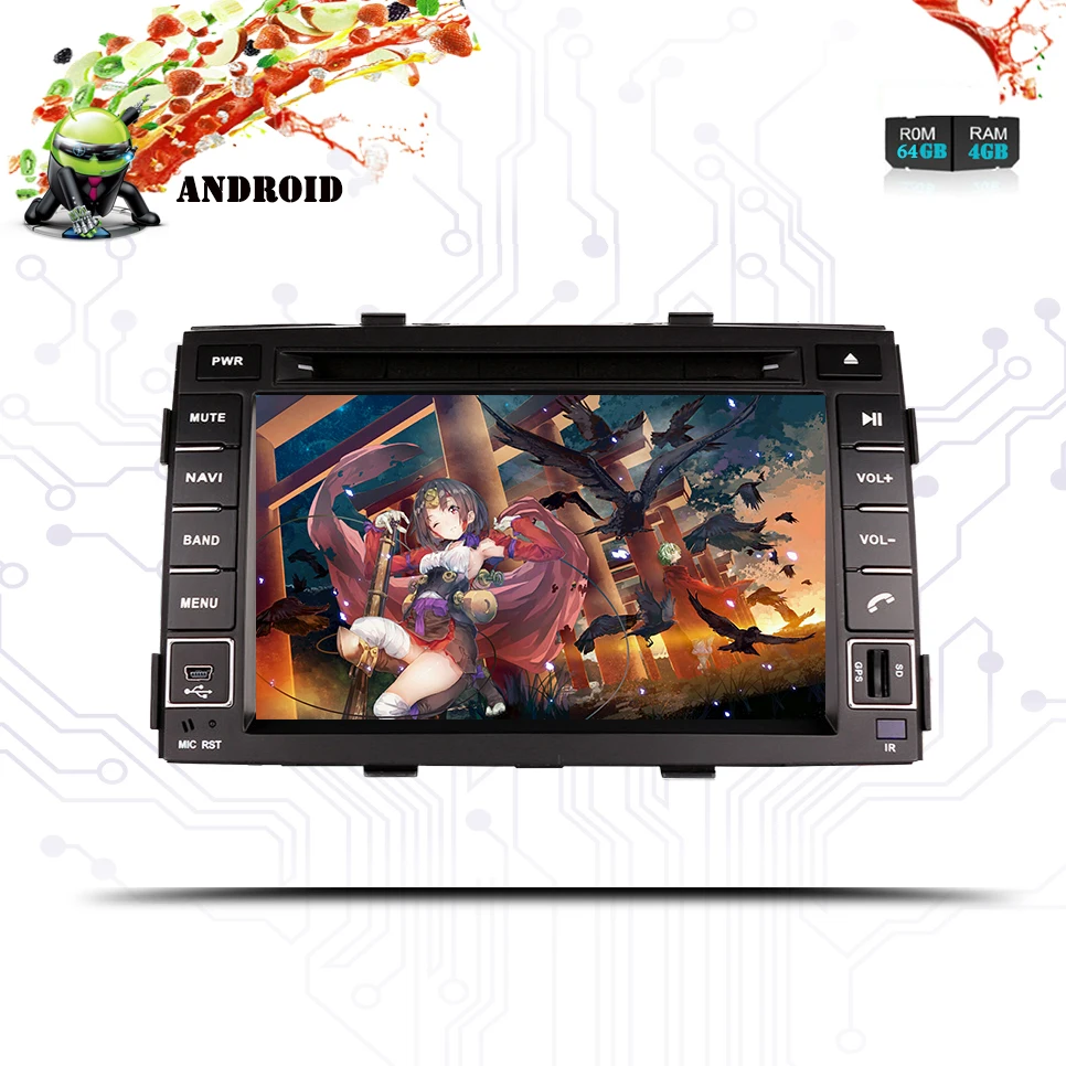 Best 2 Din 7" In dash car DVD Player for KIA Sorento 2010-2012 GPS Auto Radio Stereo Headunit Automotive Navigation BT Android 9.0 4G 3