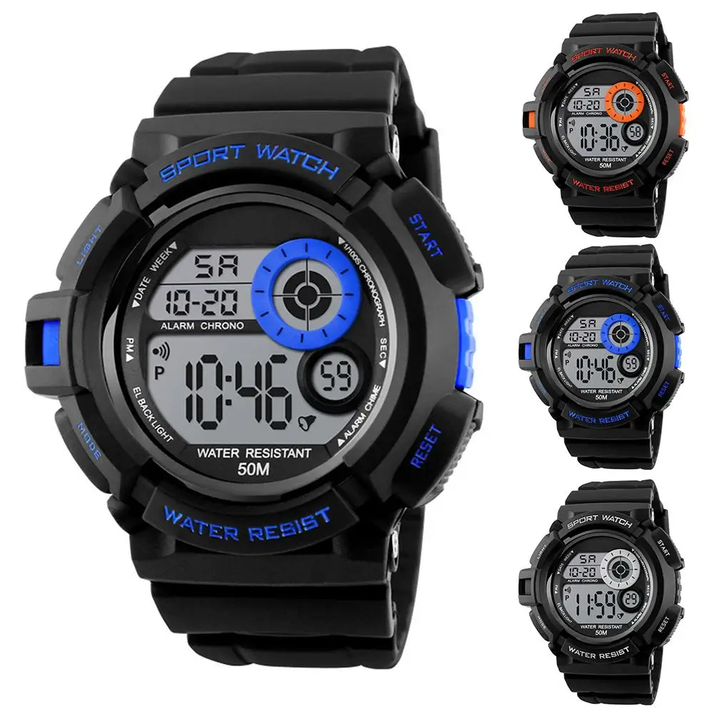 

Hot Sale Sports Shockproof Round Dial Alarm Stopwatch Luminous Accurate Men Wrist Watch