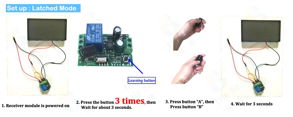433 МГц универсальный беспроводной пульт дистанционного управления РЧ реле 12 В 1CH модуль приемника РЧ переключатель и 1 Кнопка пульты для ворот гаража