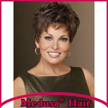 Medusa hair products: Synthetic wigs for women Short pixie cut styles Straight Mix color wig with bangs Peruca curta SW0003A