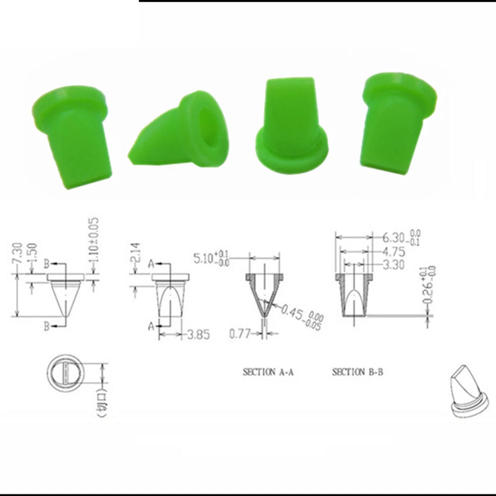 10 шт. Зеленый 6,3*3,3*7,3 мм силиконовый клапан «утиный клюв» односторонний обратный клапан для жидкого и газового обратного потока предотвратить