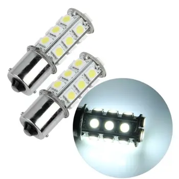 

10x) 2 LAMPADINE LAMPADE LUCE 1156 5007 BA15S BIANCO 18 LED