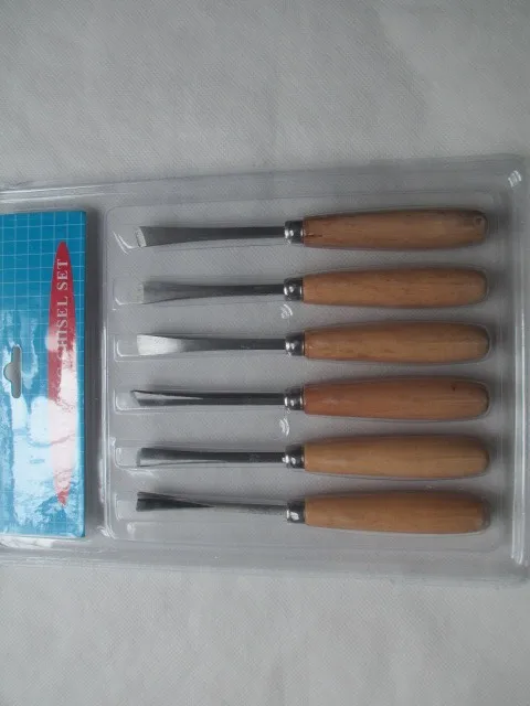 Fixmee 6 шт. размеры дерево Глина Воск, кухонный нож Инструменты для высекания набор w/деревянные ручки