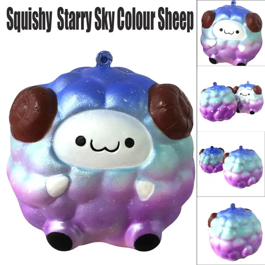 

None Starry Sky Colour Squee Soft Sheep Cartoon Squishy Slow Rising Squeeze Toy Squeeze toy Stress reliever 18AUG20