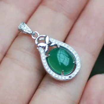 

LANZYO 925 Sterling Silver Pendants Natural Chalcedony fine wedding Jewelry for women wholesale td1061