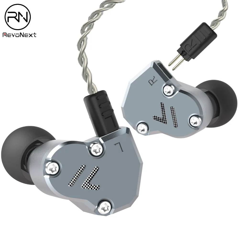 Гибридные наушники вкладыши Revonext QT2S 2DD + 1BA Hi Fi DJ монитор спортивные для бега