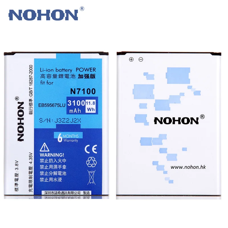 Аккумулятор NOHON для Samsung Galaxy Note 2 3 4 Edge Note2 N7100 Note3 N9000 Note4 N9100 N9150|Аккумуляторы