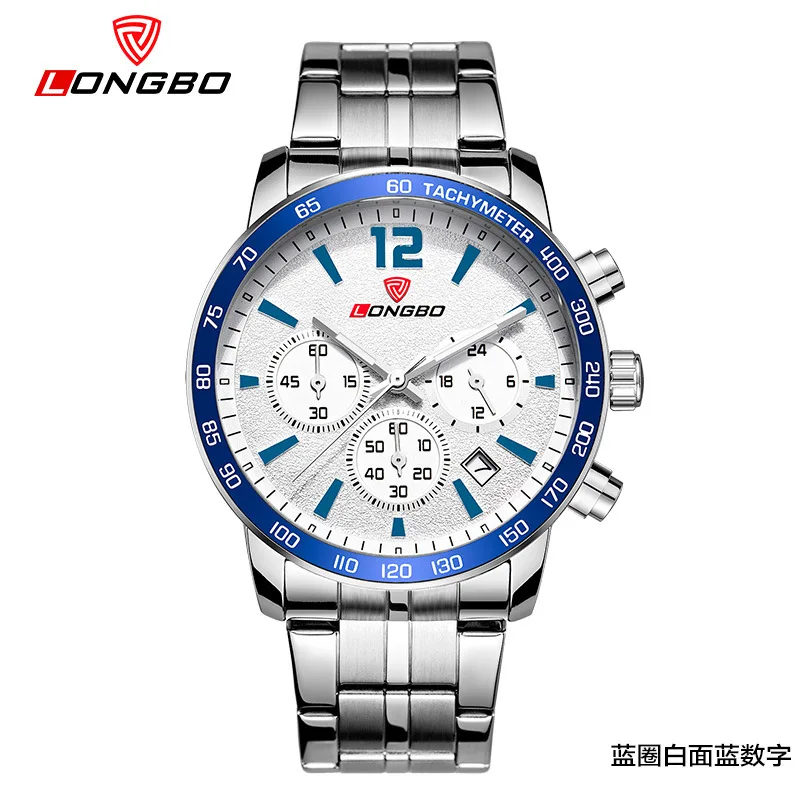 

Outdoor Sports watches Male Multi Functional men's watches Six eye three pin steel band leisure Fashion quartz Gift Wristwatches