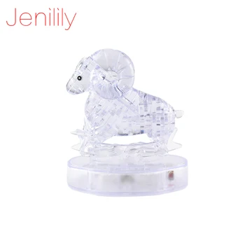 

Jenilily DIY Aries 3D Puzzles with lights 34pcs Furnish Gadget Children Educational Toys Christmas Gift JN9051A