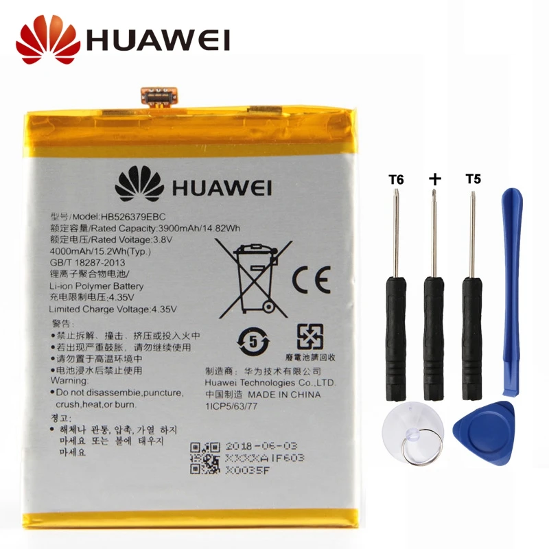 

Huawei Original Replacement Battery HB526379EBC For Huawei Enjoy 5 TIT-AL00 CL10 Honor 4C Pro / Y6 PRO Phone Battery 4000mAh