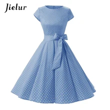 Jielur Arco Do Vintage Dot Vestido Branco Elegante Senhora Kawaii Vestidos Pretos para As Mulheres Slim Chicly Feminino Vestido Vermelho S-XXL Dropshipping