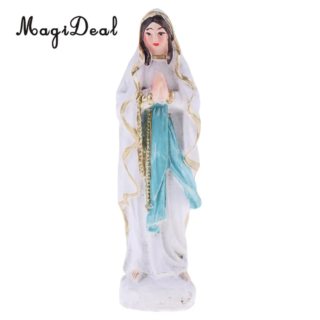 MagiDeal Resin Virgin Mary Figure Statue Sand Table Model Miniature for Garden House Yard Diorama layout Acce Collectible Gift