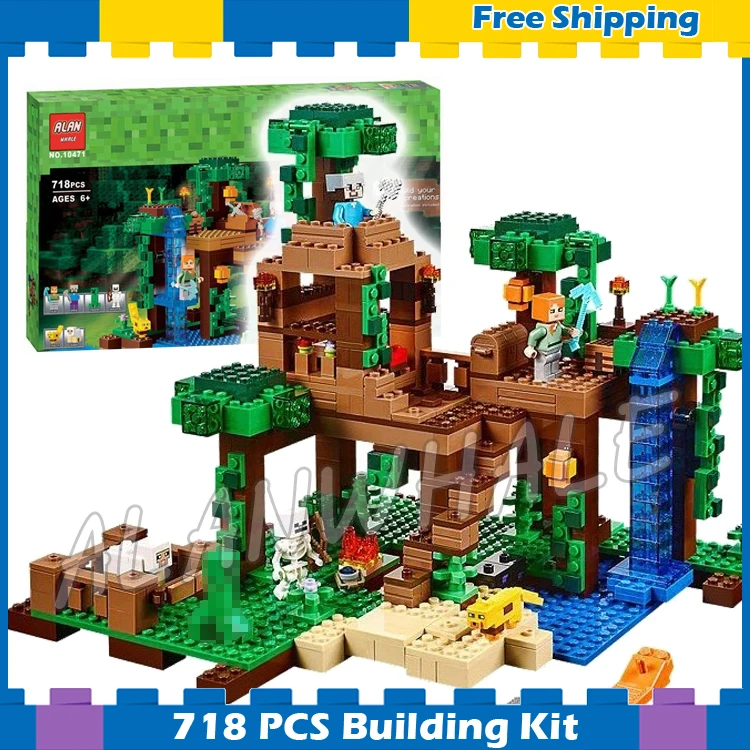 

562pcs My World The Jungle Tree House Waterfall 10471 Model Building Blocks Assemble Toy Bricks Compatible with Lego Minecrafted