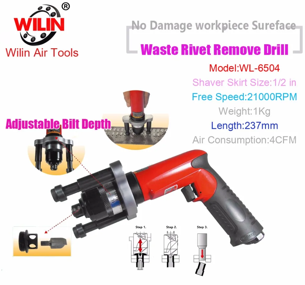 

Pneumatic tools industrial level automatic air Broken rivet nut Remove Drill 1/2 inch Rivet dispel Tool Chisel