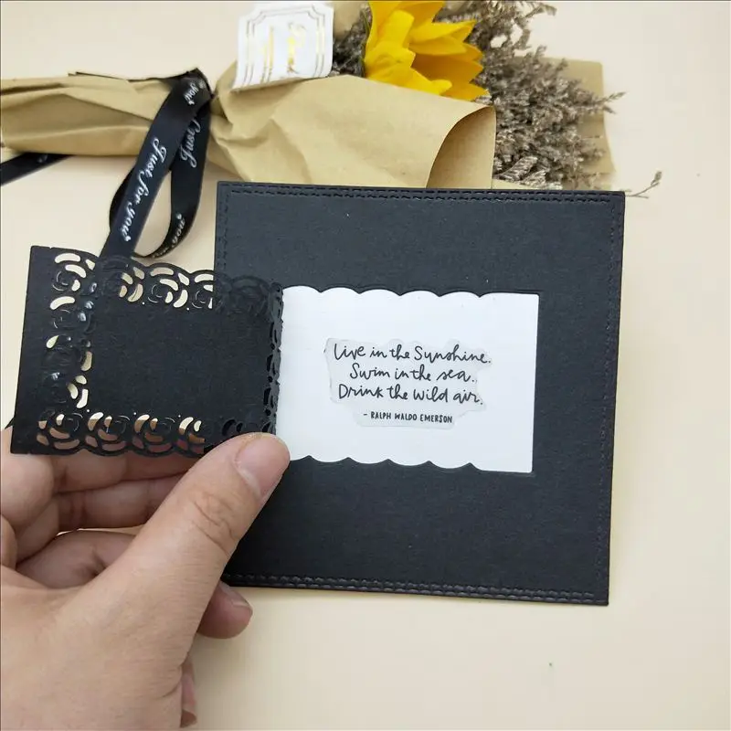 

Square vintage lace Stitched DIY Scrapbooking Stamps Craft Embossing Die Cut Making Stencil Template New 2019