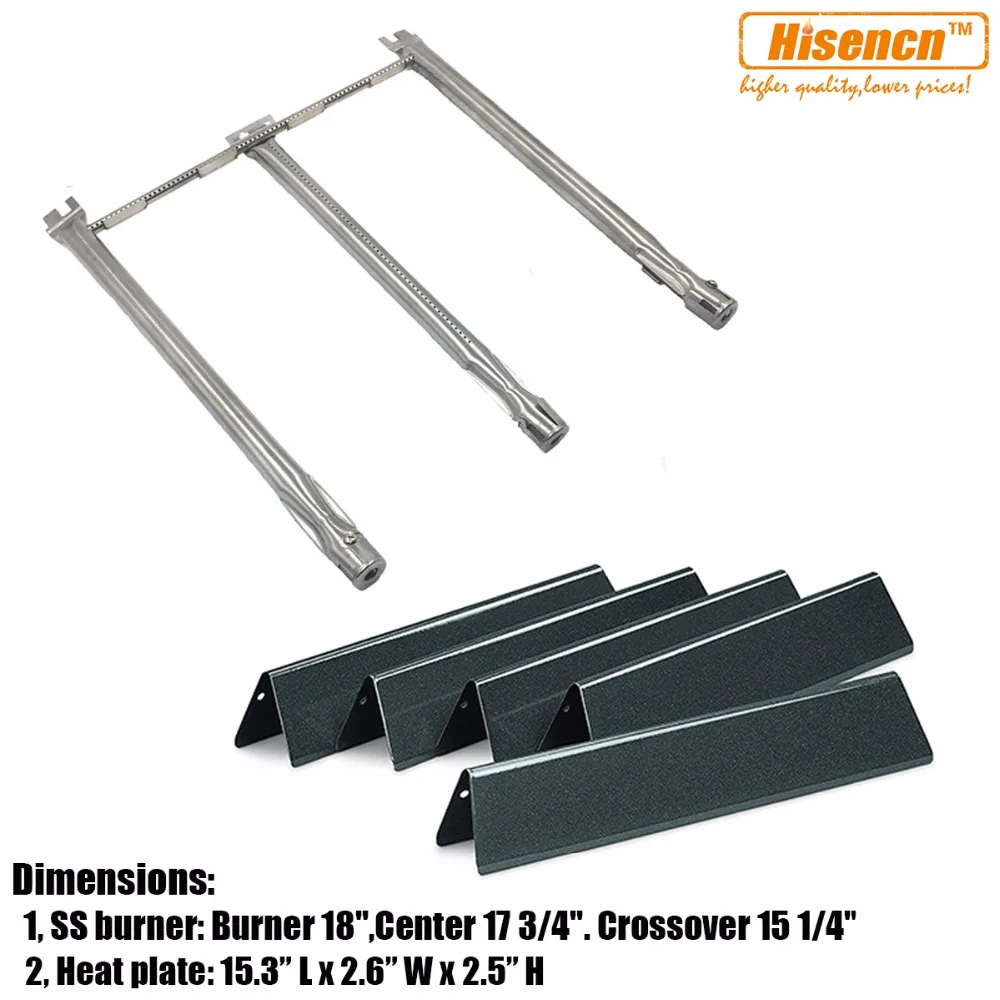 

Hisencn Replacement Kit Heat Plates and Burner for Weber Spirit 300 Series Model Years 2013 and Newer (With "Up Front" Controls)