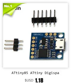 USBtinyISP AVR ISP программатор загрузчик для Arduino UNO R3 IDE Meag2560 с 10pin Кабель для программирования один USB кабель синий