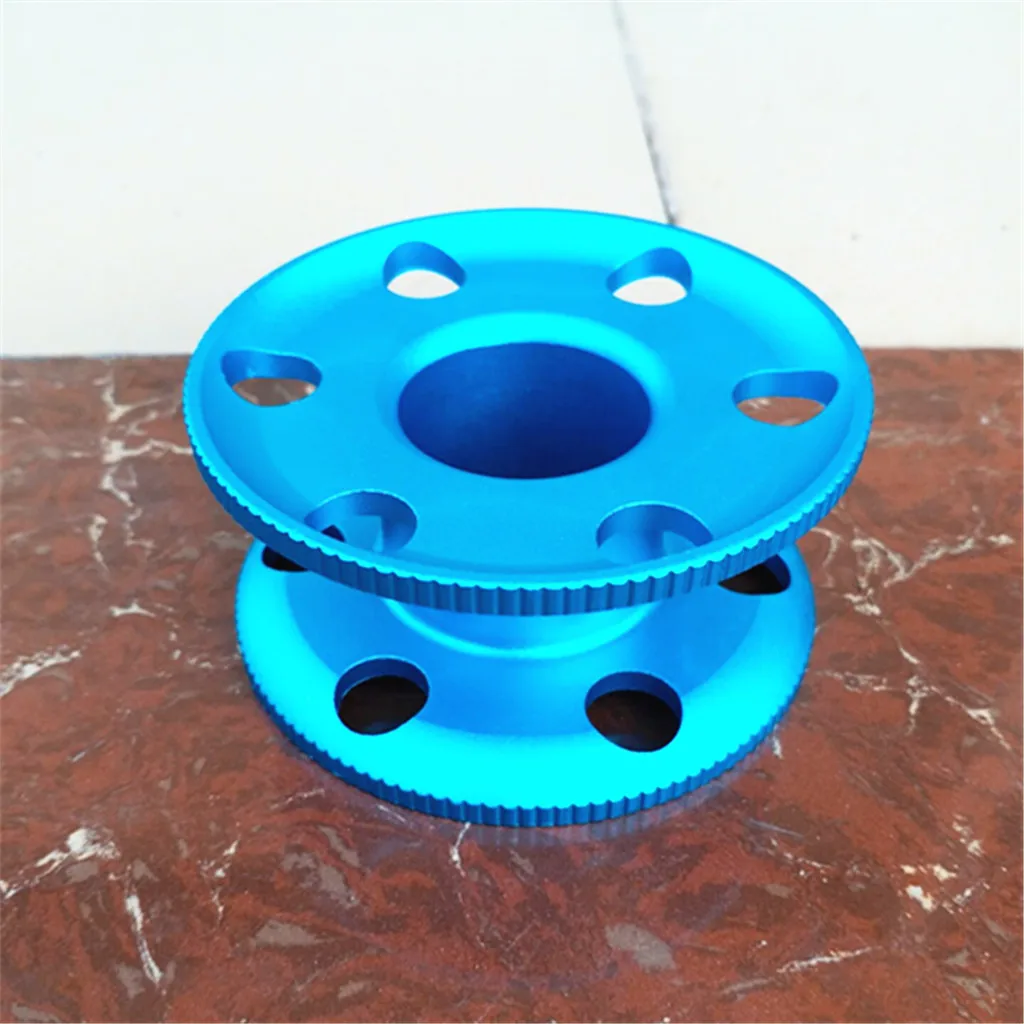  Aluminum Alloy Scuba Diving Finger Spool Dive Reel Guide Line Scuba Dive Free Diving Snorkeling Underwater Gear Equipment -Blue