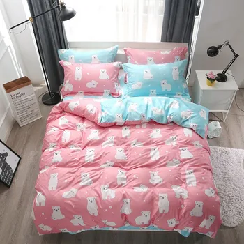 

Twin Full Home Textile Animals Printed 3/4pcs Bedding Set Bed Cover Bed Sheet Duvet Cover Pillowcase Bed Linen Bedclothes Queen