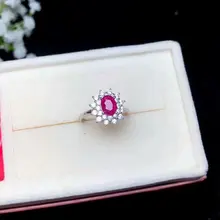 Shilovem 925 серебро Настоящее натуральный рубин кольца ювелирные украшения для женщин Мода Свадебные открыть Рождественский подарок мм 5*7 мм bj050701agh