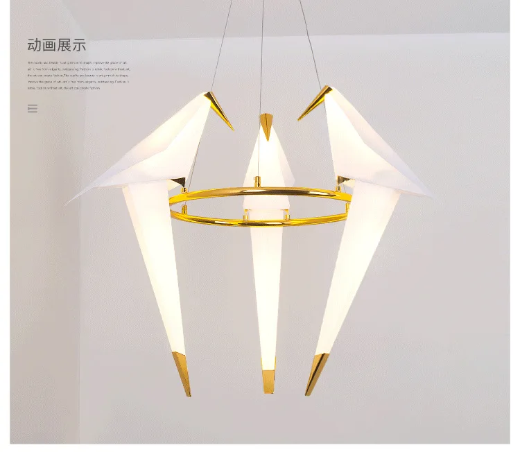 Современный оригами кран Птица подвесной светильник в скандинавском стиле Креативный дизайн индивидуальная лампа подвесная для гостиничного зала гостиной спальни бара