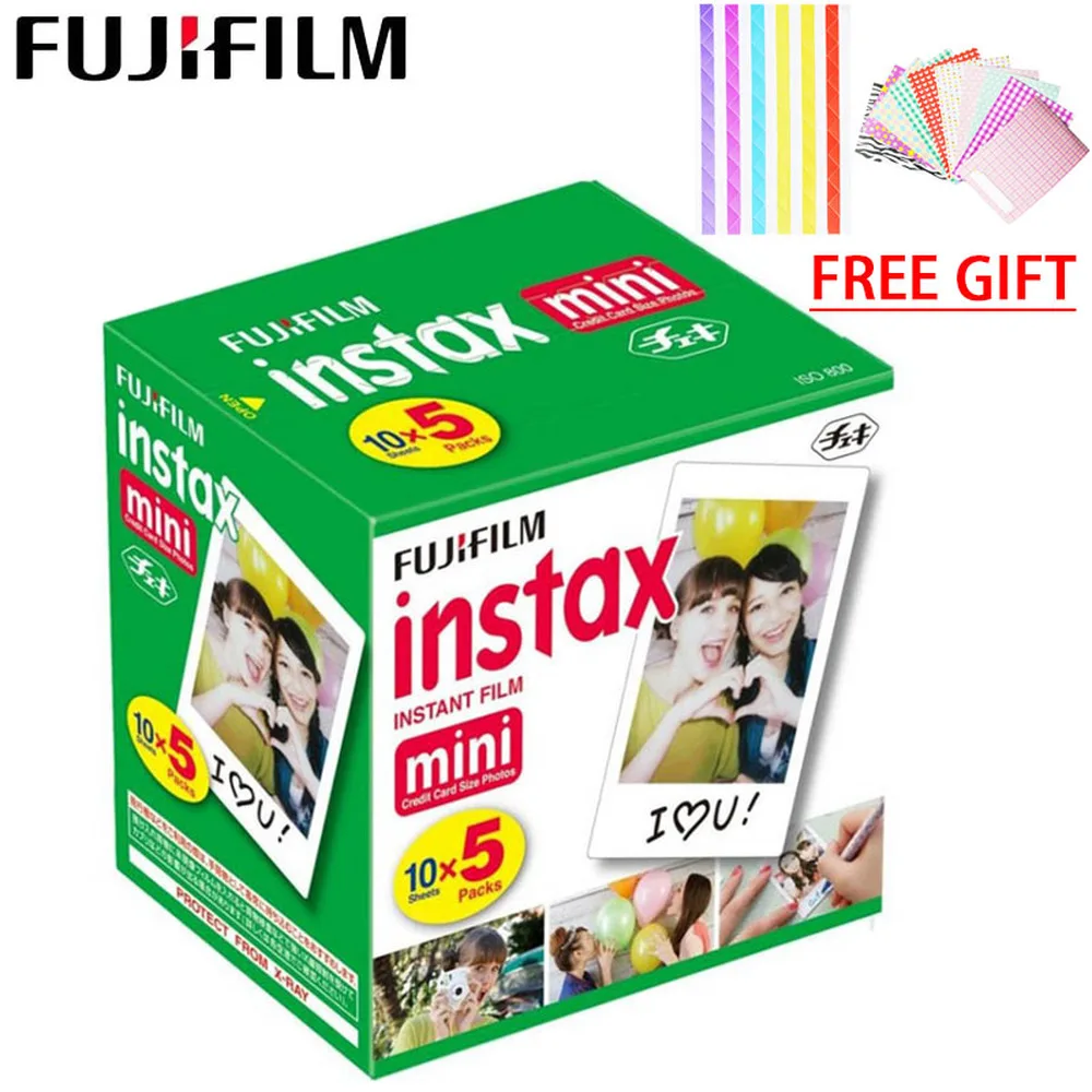 Пленка Fujifilm Instax Mini 9 50 листов фотобумага с белыми краями для камеры Polaroid 8 7s 90 25 55