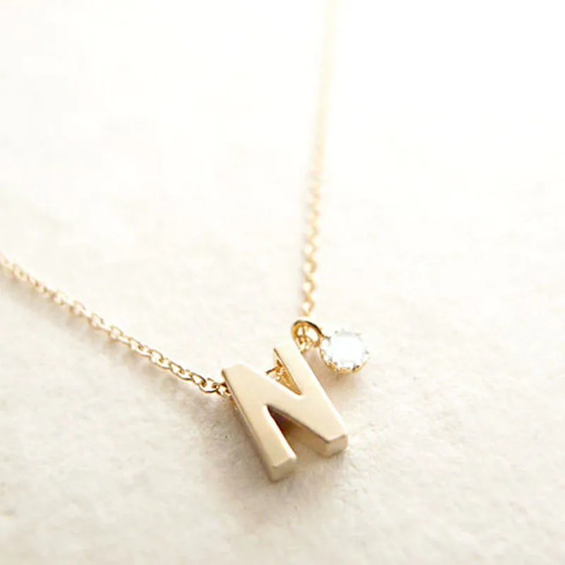 

Custom select letters Personalized initial name necklace couple pendant charm jewelry for women rhinestone fashion love gift