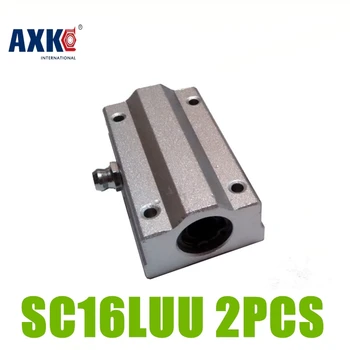 

AXK 2pcs SC16LUU SCS16LUU for 16mm linear guide Linear Ball Bearing Block CNC Router pillow SC16LUU 2PCS