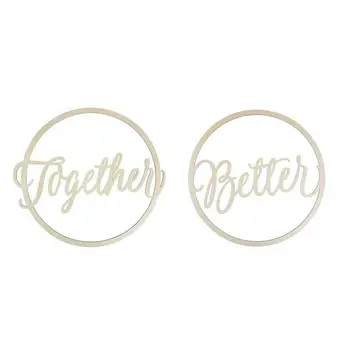 

Wedding Chair Wood Signs Photo Props Rustic Wooden Believe & Together Chair Pendant Decoration