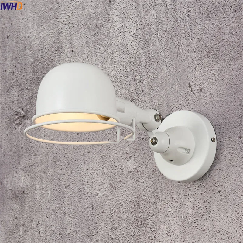 

IWHD Vintage Industrial Wall Lamp Simple Edison LED Wall Light Adjustable Arm Wandlamp RH Home Lighting Retro Bathroom Light