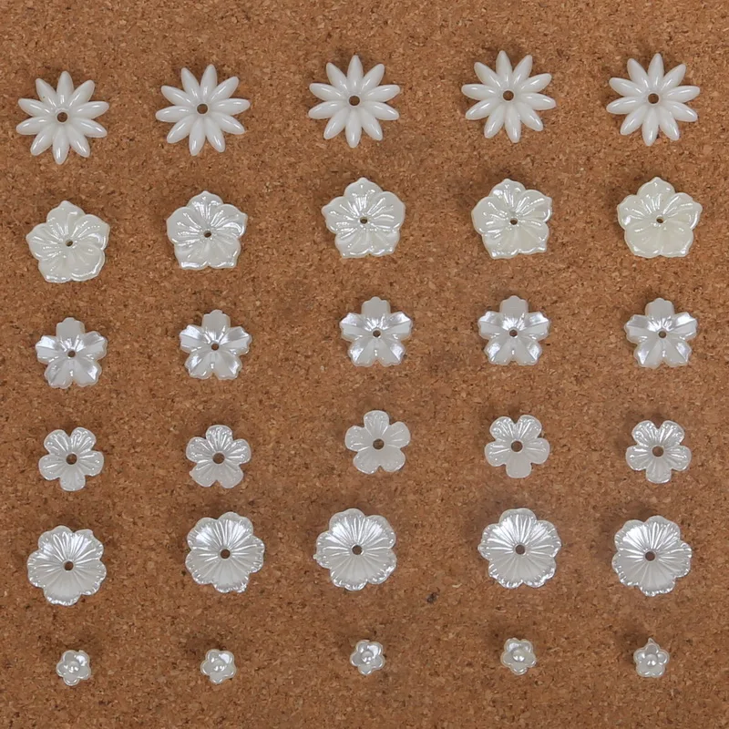 

6-17mm ABS Resin Imatation pearl Beads 150-300pcs Flat Back Pearl Round Flower For Jewelry Crafts Making