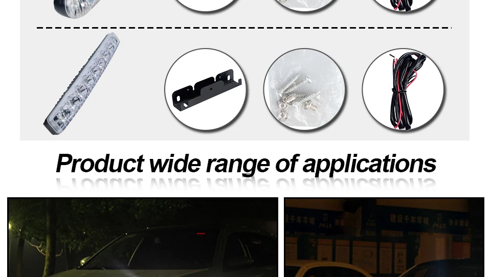 Car Headlight High Power HighLow Beam Aluminum Warning Driving Fog Lamp Auto Head LED Daytime Running Lights With Len Xenon DRL (10)