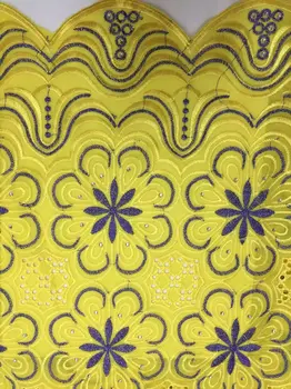 

African Swiss Voile Lace High Quality Eyelet Cotton Swiss Lace Material Latest African Swiss Lace Fabric With Stones 16.3