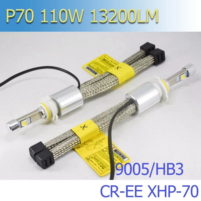 L7 P70 H7 H8/9/11 H4 HI/LO 9005 HB3 9006 HB4 комплект автомобильных светодиодных фар XHP70 чипы без