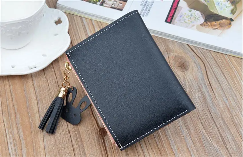 New Arrival Wallet Short Women Wallets Zipper Purse Patchwork Panelled Wallets Trendy Coin Purse Card Holder Leather