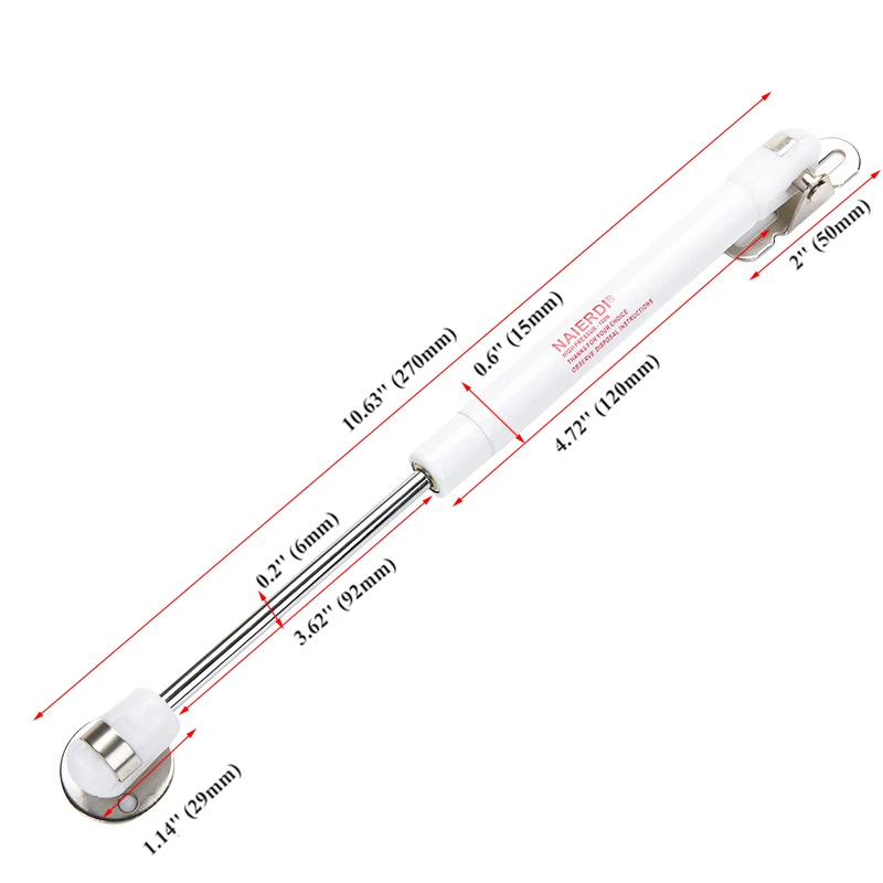 NAIERDI 6 кг/10 кг/15 кг дверца шкафа кухонный шкаф петли медные двери Лифт поддержка газа гидравлический пружинный шарнир оборудования - Цвет: White