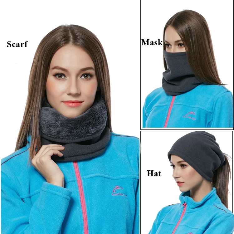 Мужской женский зимний теплый флисовый шарф для спорта на открытом воздухе, охотничий шарф, шапка с капюшоном для шеи, теплая шапка, маска для лица, Балаклава