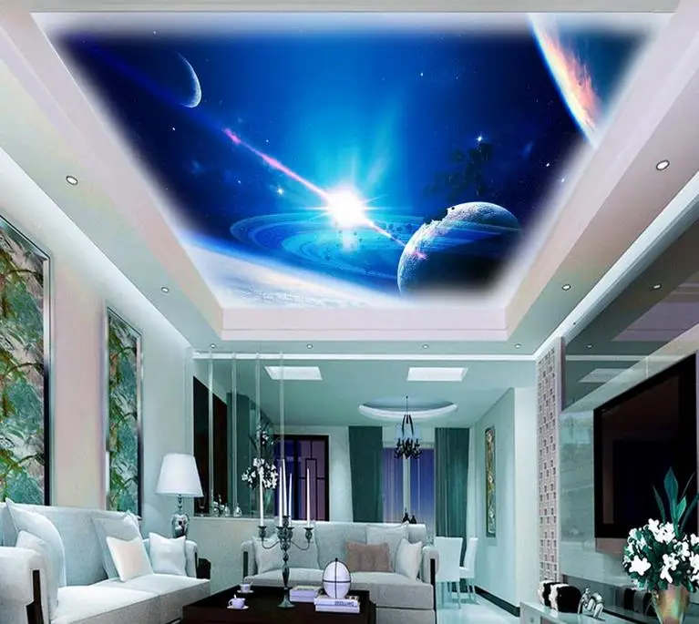 

Custom 3d Ceiling walpaper Starry sky home improvements 3d ceiling living room photomural wallpaper decorative