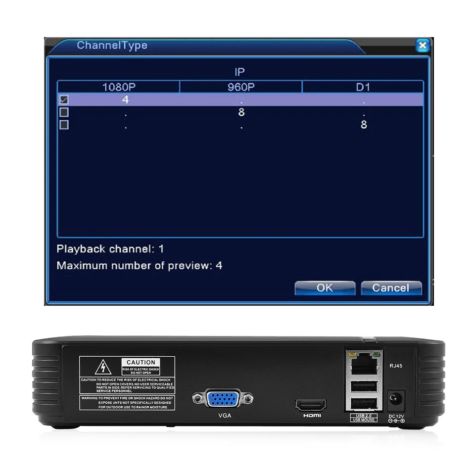 Сетевой видеорегистратор BESDER H.264 4/8 каналов 1080P NVR Onvif P2P высокое разрешение Full HD 4