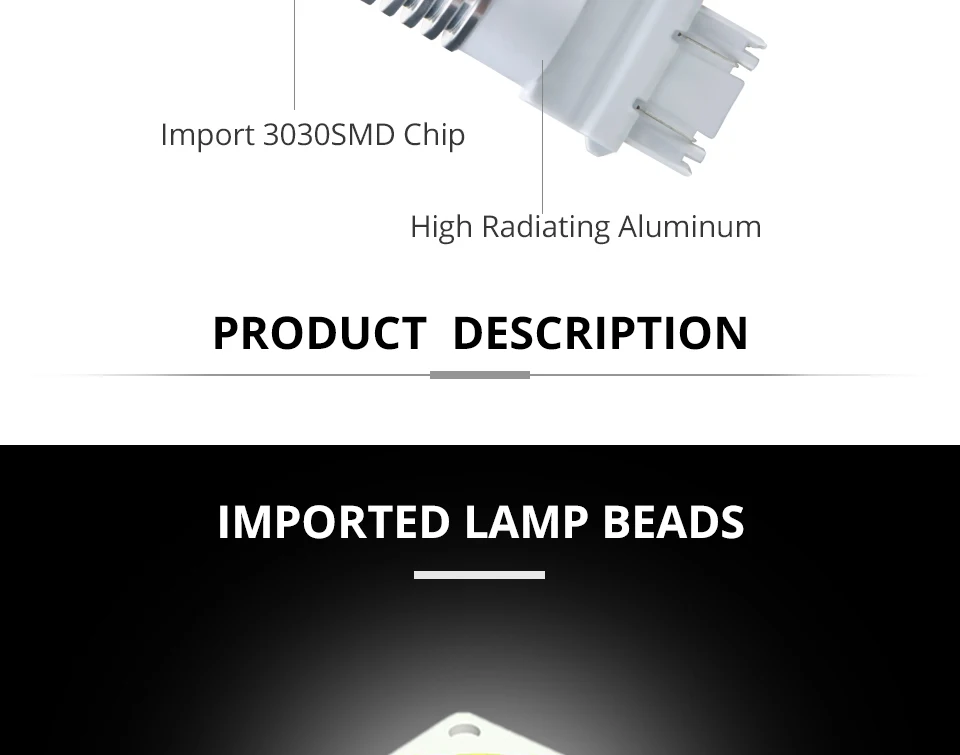 T25 3156 3157 P277W 1960LM LED Bulb Car Fog Light Tail Driving Lamp DRL Daytime Running Reverse Lamps 12 V 6000K White 3030 SMD (4)